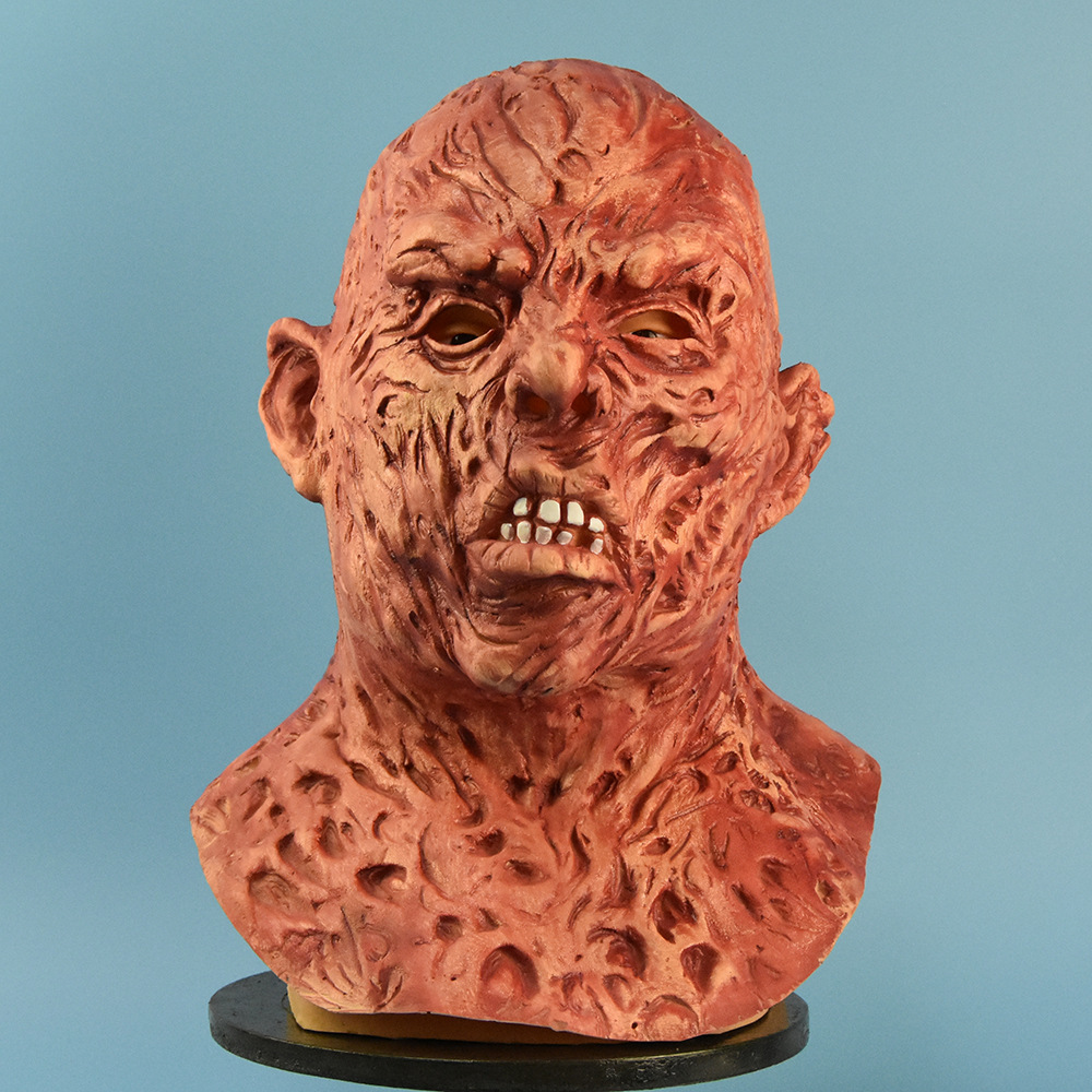 万圣节弗莱迪面具乳胶头套弗莱迪大战杰森杀手周边电影恐怖面具