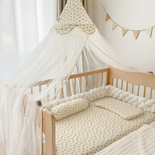 婴儿床笠新生儿床单宝宝纱布床罩四季儿童拼接床床垫套可