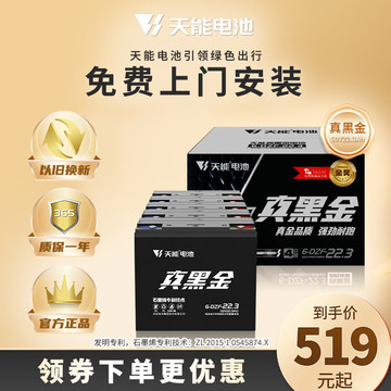 天能 高性能真黑金石墨烯60v 22ah二轮电动车电瓶车铅酸电池 22ah
