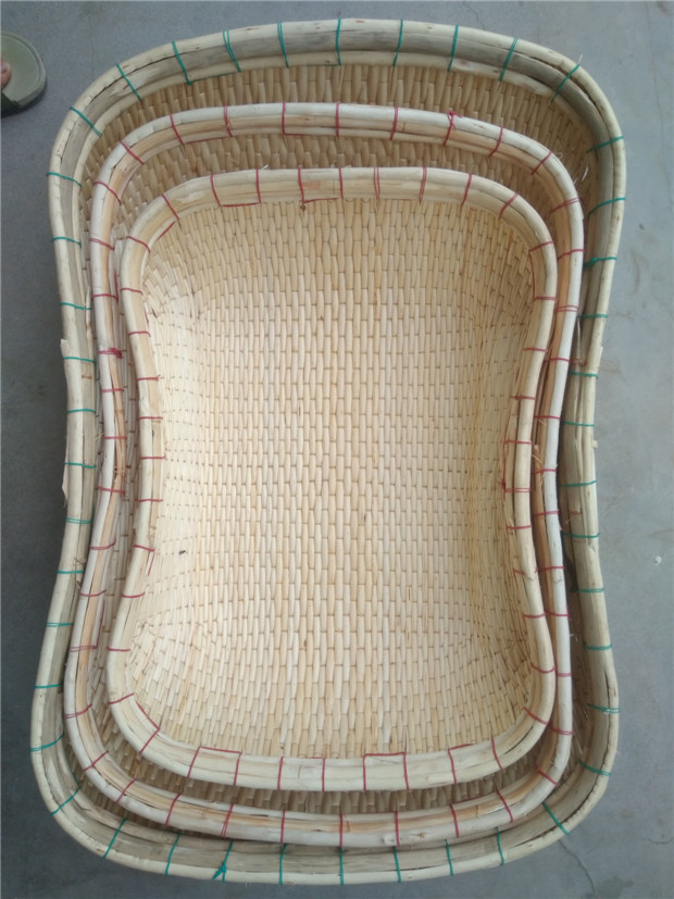 长方形大小号柳编笸箩簸箕手工柳条编织白红干果炒货收纳筐篮竹编