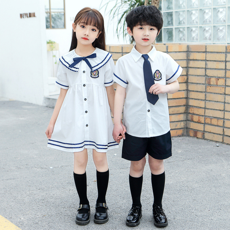 2021夏季班服园服小学生校服套装儿童两件套英伦风毕业照一件代销