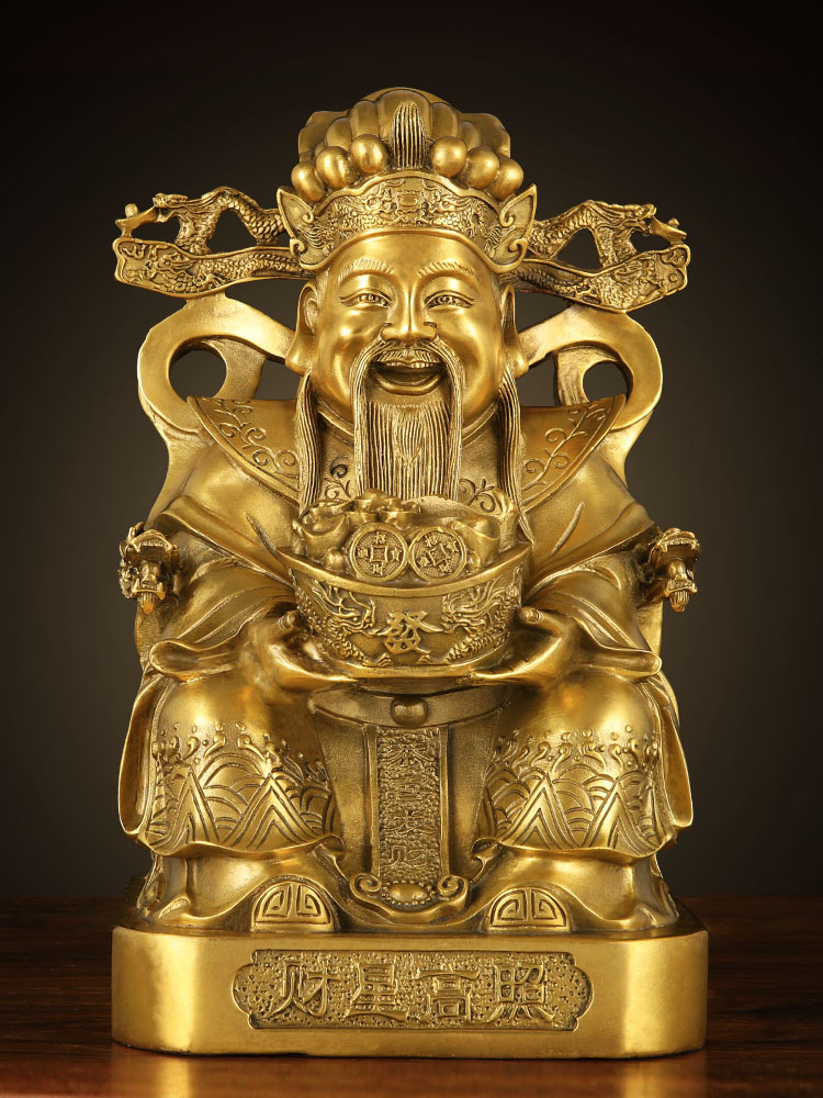 纯铜财神爷铜佛像体摆件家用客厅请供奉店铺文财神开业财神像财神