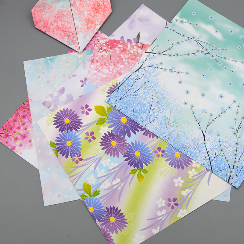 15厘米正方形双面印花樱花彩纸叠千纸鹤材料儿童diy剪纸手工折纸