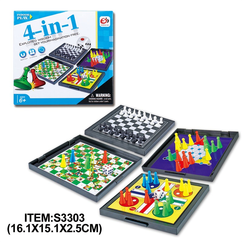 Children's All-in-One Chessboard Chinese Checkers Chess Snakes & Ladders Aeroplane Chess Chess Parent-Child Interaction Toys