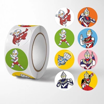 500贴儿童奖励彩色超人贴纸奥特曼幼儿园学生装饰卡通贴纸卷卷贴