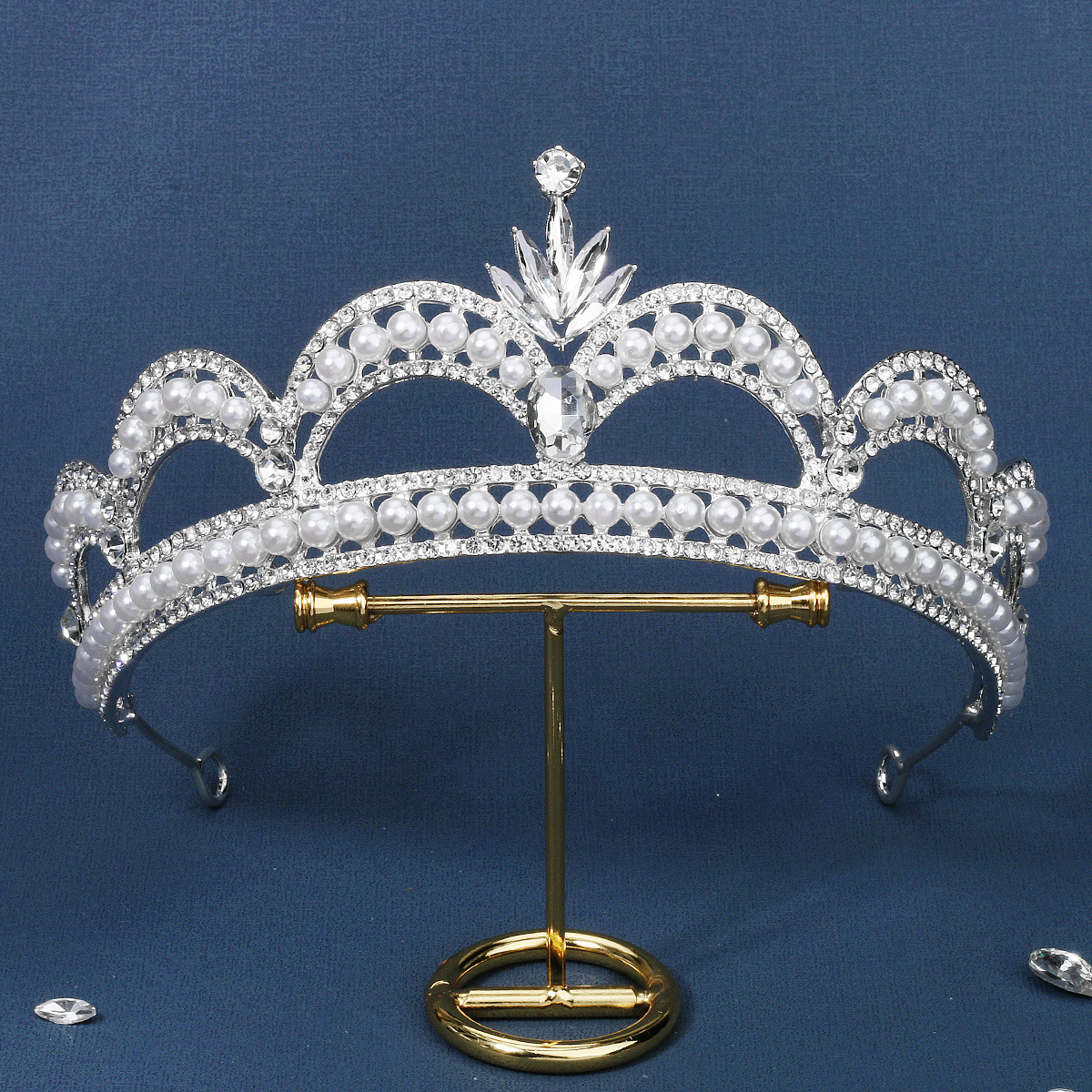 韩系甜美公主王冠仙美写真头饰新娘复古婚纱礼服配饰合金珍珠皇冠