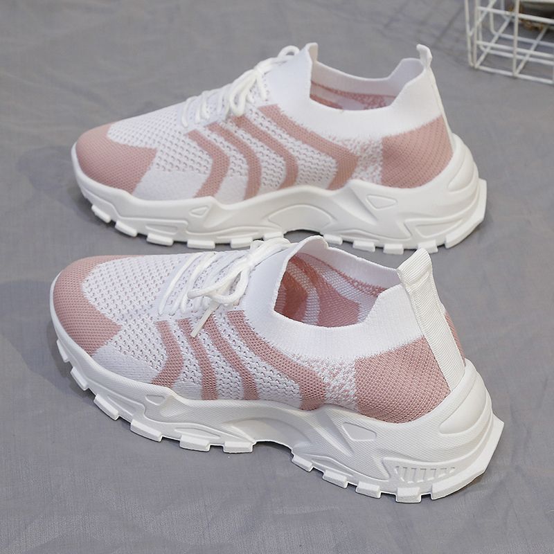 2023 Summer Sneakers Platform Dad Shoes Lightweight Women's Breathable Shoes Trendy White High-Rise Shoes