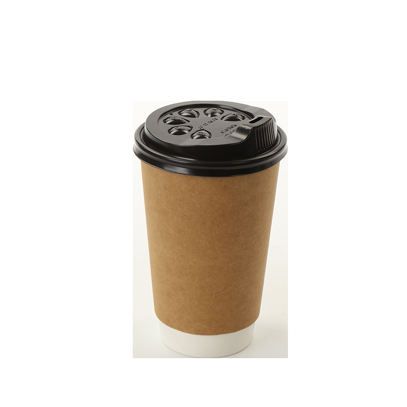 一次性 咖啡杯瓦楞纸杯 双层隔热水杯 热饮杯带盖-阿里巴巴