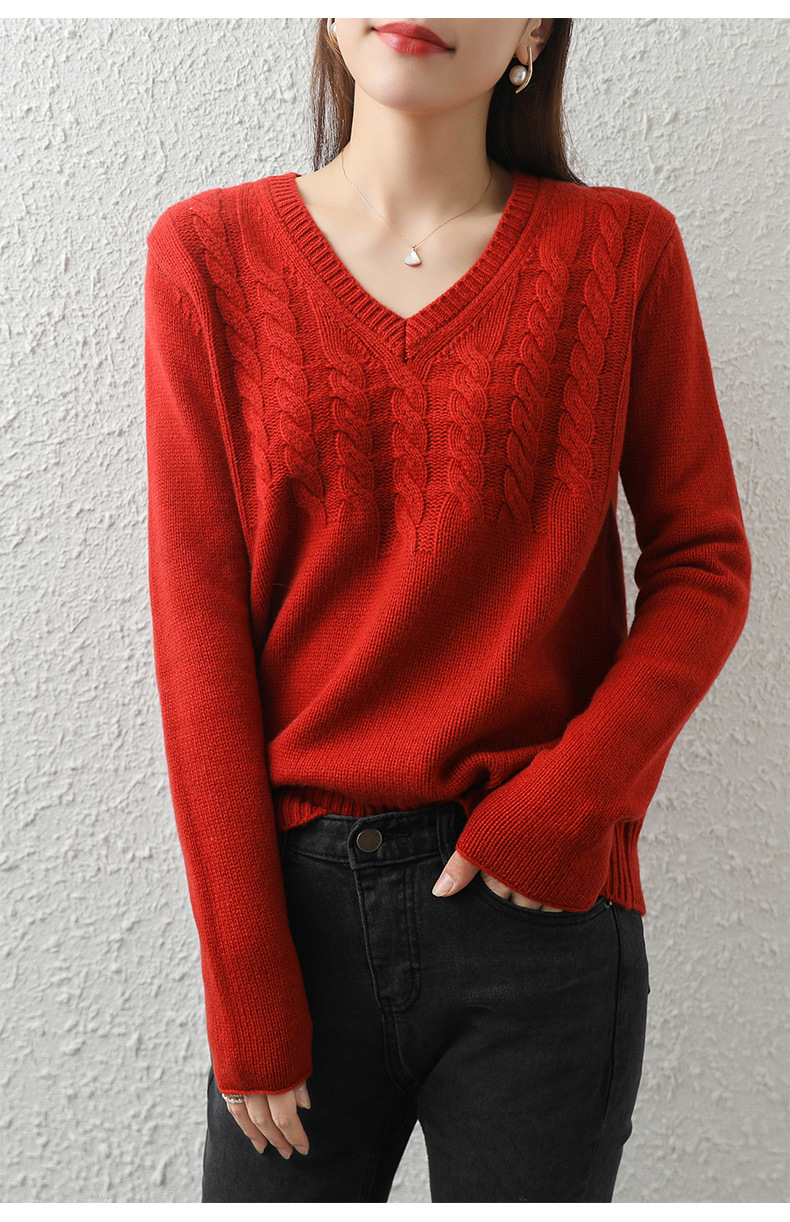 鸡心领短款毛衣女士新款秋冬季2021年新款内搭打底v领针织打底衫