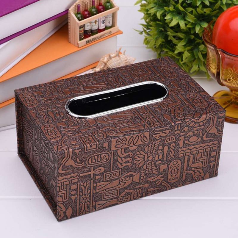 银行酒店餐巾纸盒欧式木制皮革抽客厅饭店餐厅ktv家用车用纸巾盒