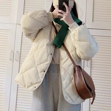 韩版轻薄小个子新款短款羽绒尼龙服尼龙衣时尚菱格纽扣领外套