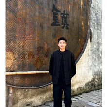 2023新中式国风唐装衬衫男装秋季小众设计感盘扣长袖上衣休闲百搭