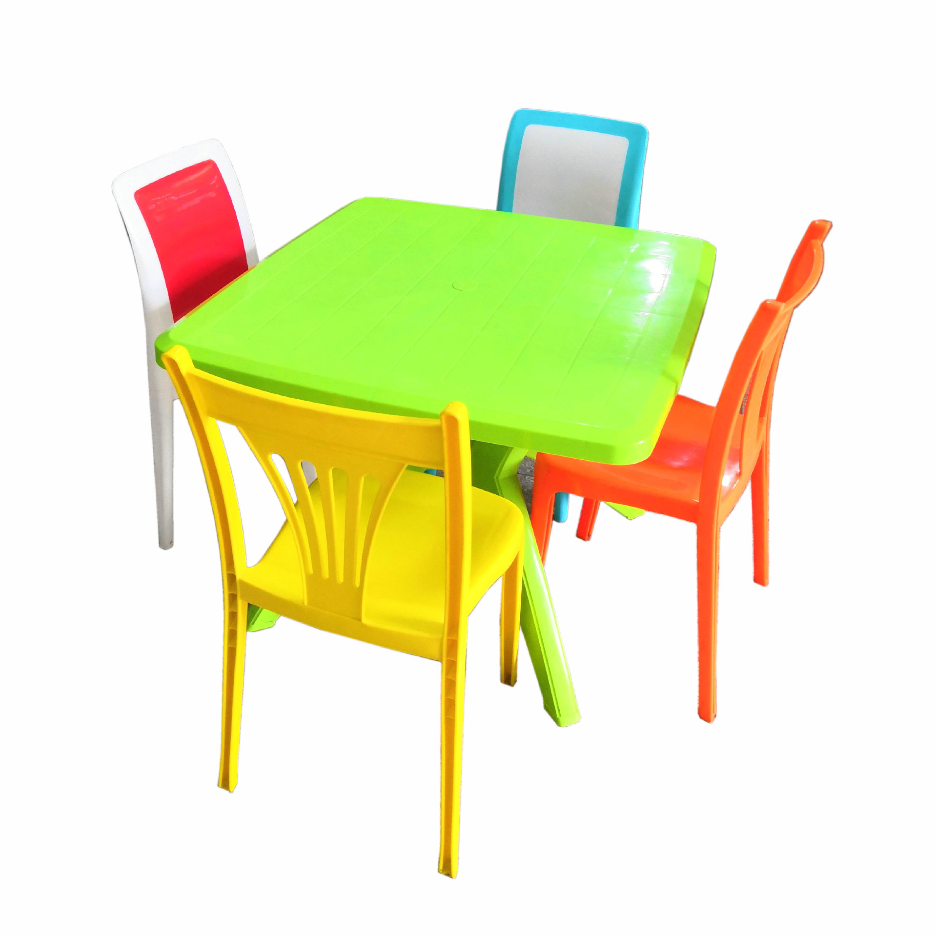 白色pp户外休闲塑料桌椅酒店会所用泳池可拆装塑胶桌椅家居桌椅