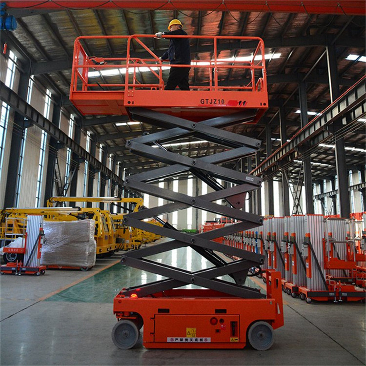 朝翔10米移动液压升降机-自行式剪叉升降梯-高空作业自行升降梯