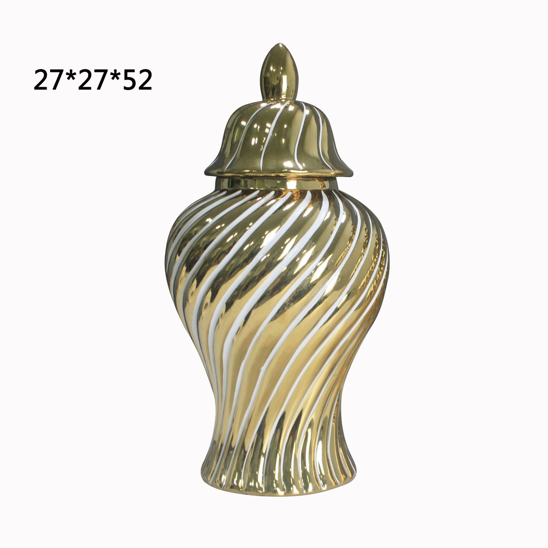 European-Style Light Luxury Ceramic Storage Jar Home Living Room Entrance Decoration Vase Electroplating General Jar Crafts Decorations