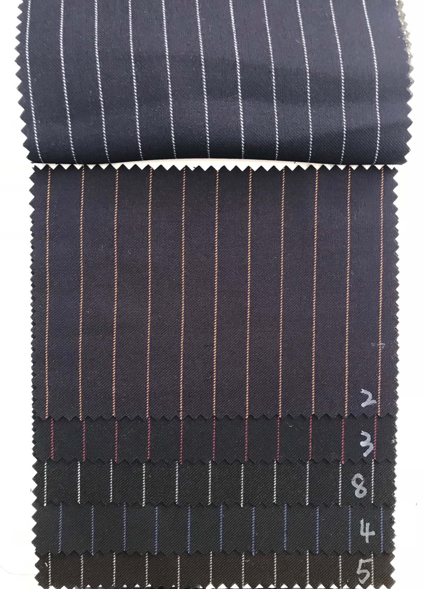 仿毛哔叽竖条纹西服面料弹力哔叽条纹职业装面料