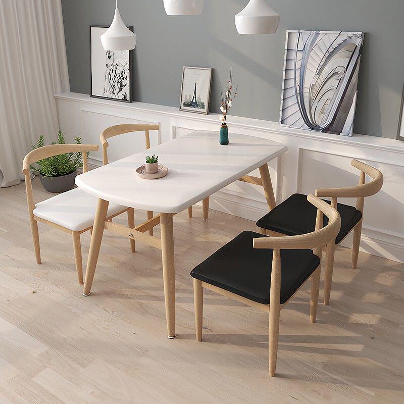 餐桌餐椅组合现代简约小户型家用吃饭长方形桌子椅子一套一件代发