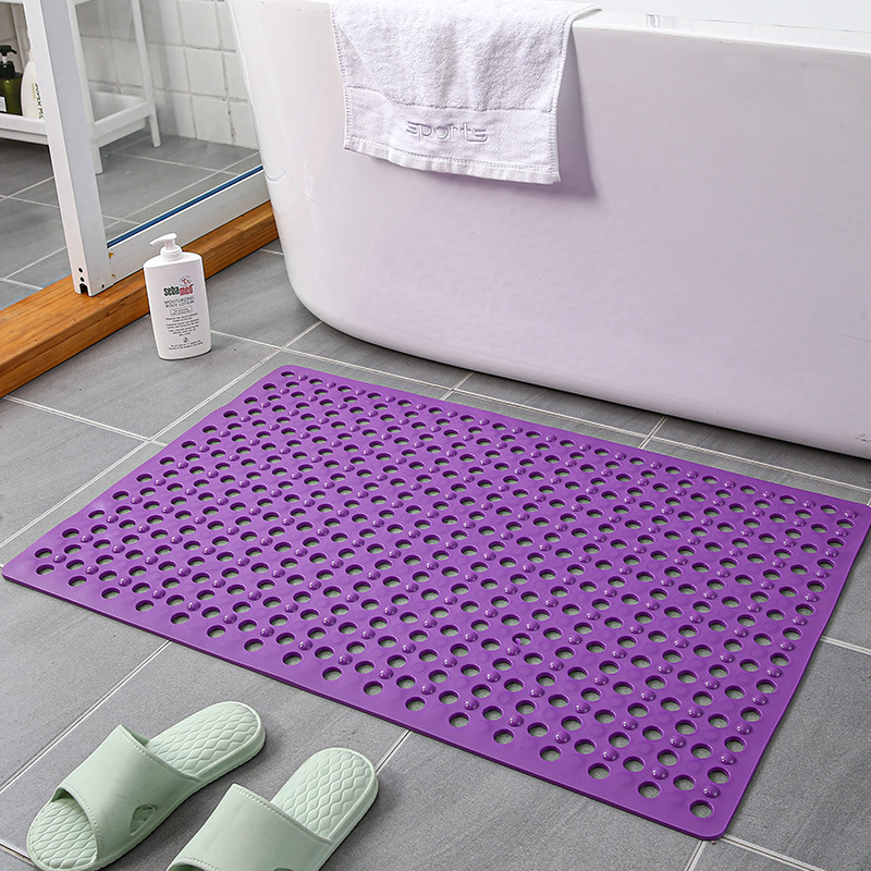 Non-Slip Floor Mat Hollow TPR Bathroom Bathtub Mat Simple Modern Odorless Soft and Thickened Durable Floor Mat with Suction Cup