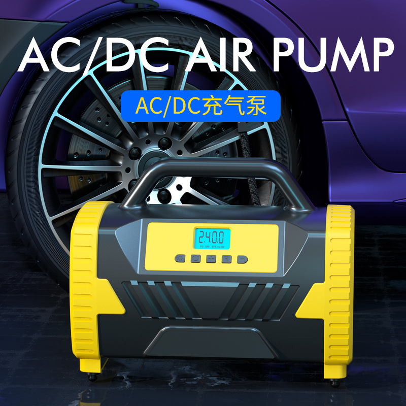 AC/DC For Home And Car Vehicle Air Pump Double Cylinder 12V Electric Tire Pump Portable Car Tire Air Pump