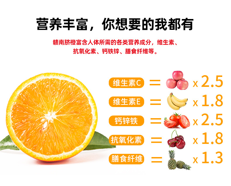 江西赣南脐橙现摘橙子10斤装当季整箱批发新鲜甜橙水果一件代发