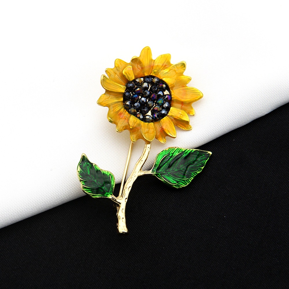 梵高向日葵金属胸针 太阳花植物花卉胸花别针 复古花朵连衣裙配饰