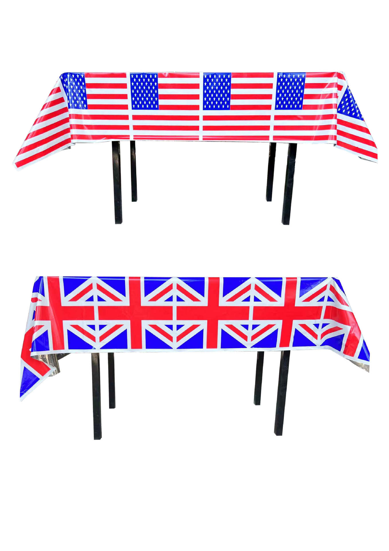 Independence Day Theme Party Tablecloth Thickened Pet Flag Tablecloth Festival Party Table Decoration Supplies Cross-Border