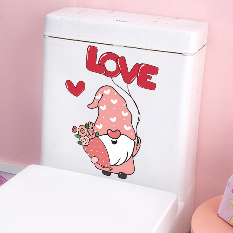 新款m-96 卡通可爱 爱心love马桶贴家居情人节装饰墙贴纸随贴自粘