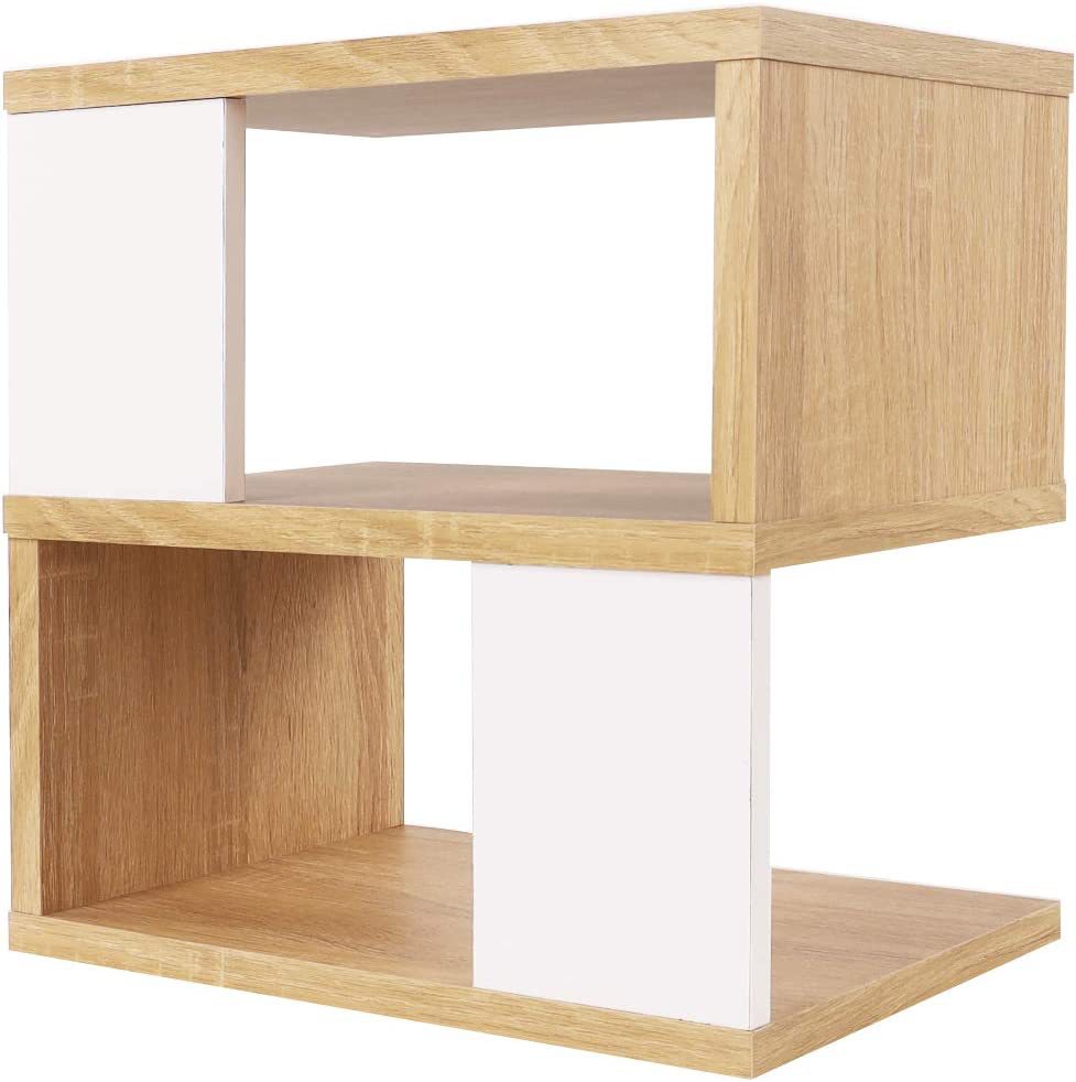 Wooden Geometric Storage Rack Desktop Storage Rack Office and Dormitory Organizing Rack Wooden Layered Bookshelf