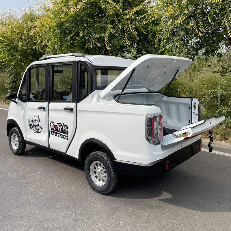 手把式电动四轮车 成人全封闭皮卡车 老年代步接送孩子电瓶车包邮