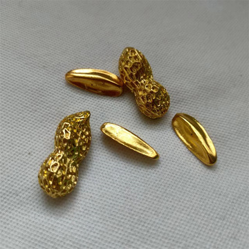 仿古代宫廷御赐鎏金实心金花生 金瓜子 清钱币金条金饼古董