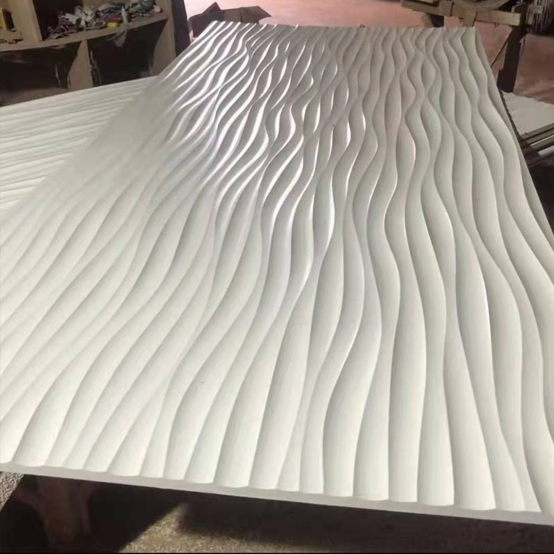 半圆波浪板浮雕板长城板密度板pvc大波纹立体波浪板格栅板装饰板