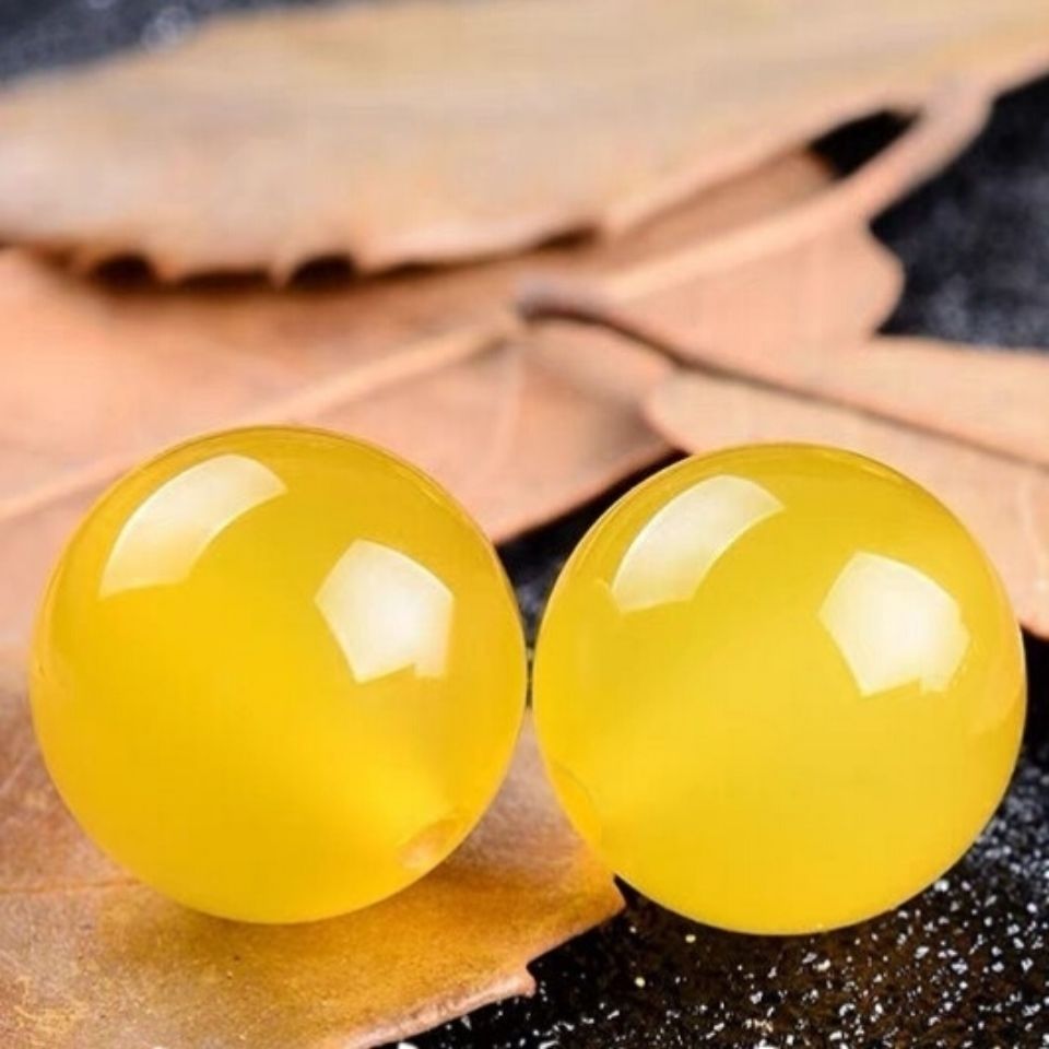 级巴西黄玛瑙珠子黄玉髓男女款圆珠手链手串项链散珠配件