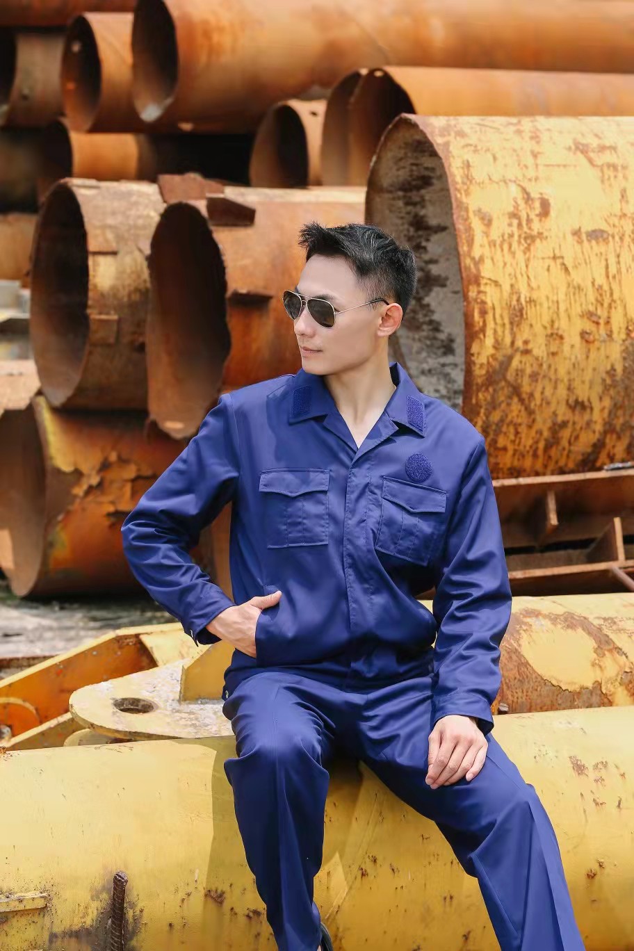 【际华出品】火焰蓝专职春秋备勤服消防员长袖备勤服国家队套装
