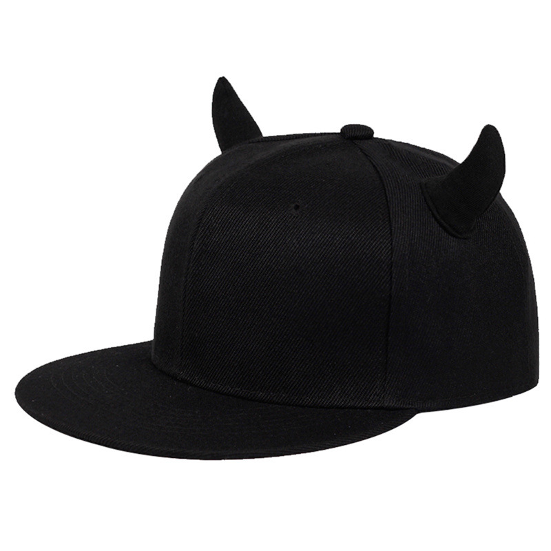 New Parent-Child Hat Baseball Hat Cartoon Baseball Cap Flat Edge Hip Hop Hat Light Board Horn Hat