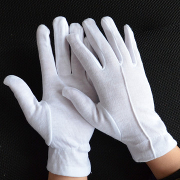 自产单筋礼仪手套 一根筋手套三筋礼仪手套 出口韩国棉布劳保手套