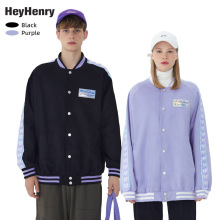 HeyHenry 情侣休闲棒球服外套春季新品宽松韩版学院风简约上衣男