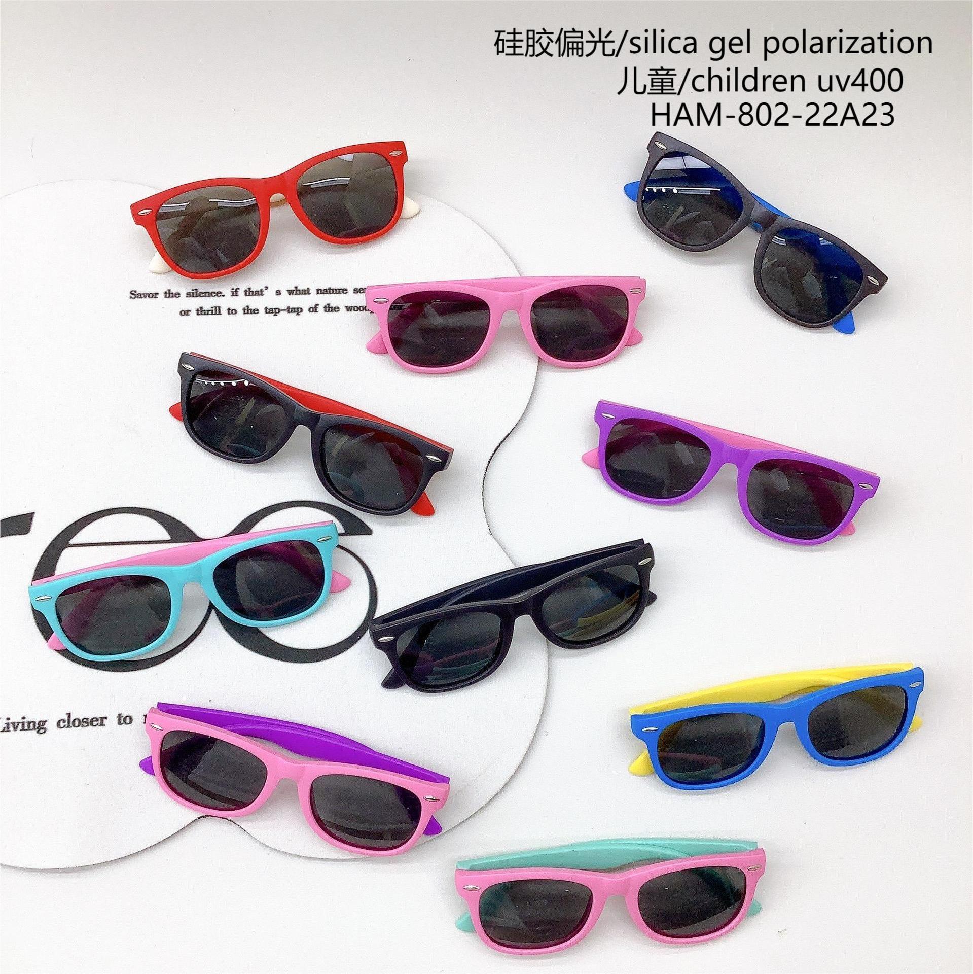 New Sunscreen Kids Sunglasses Fashion Silicone Polarized Boys and Girls Sun Shade UV Protection Baby Sunglasses Tide