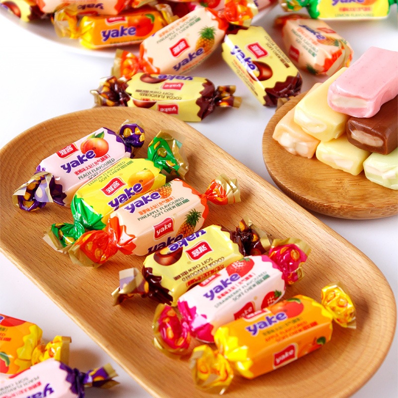 雅客太妃糖混合水果牛奶糖结婚喜糖满月宴休闲办公零食糖果批发