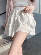 甜色蛋糕裙女夏季2024新款高腰a字半身裙小个子蓬蓬裙短裙子