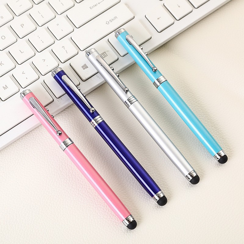 现货批发 led灯激光金属笔电容笔触屏笔商务广告圆珠笔可印制logo