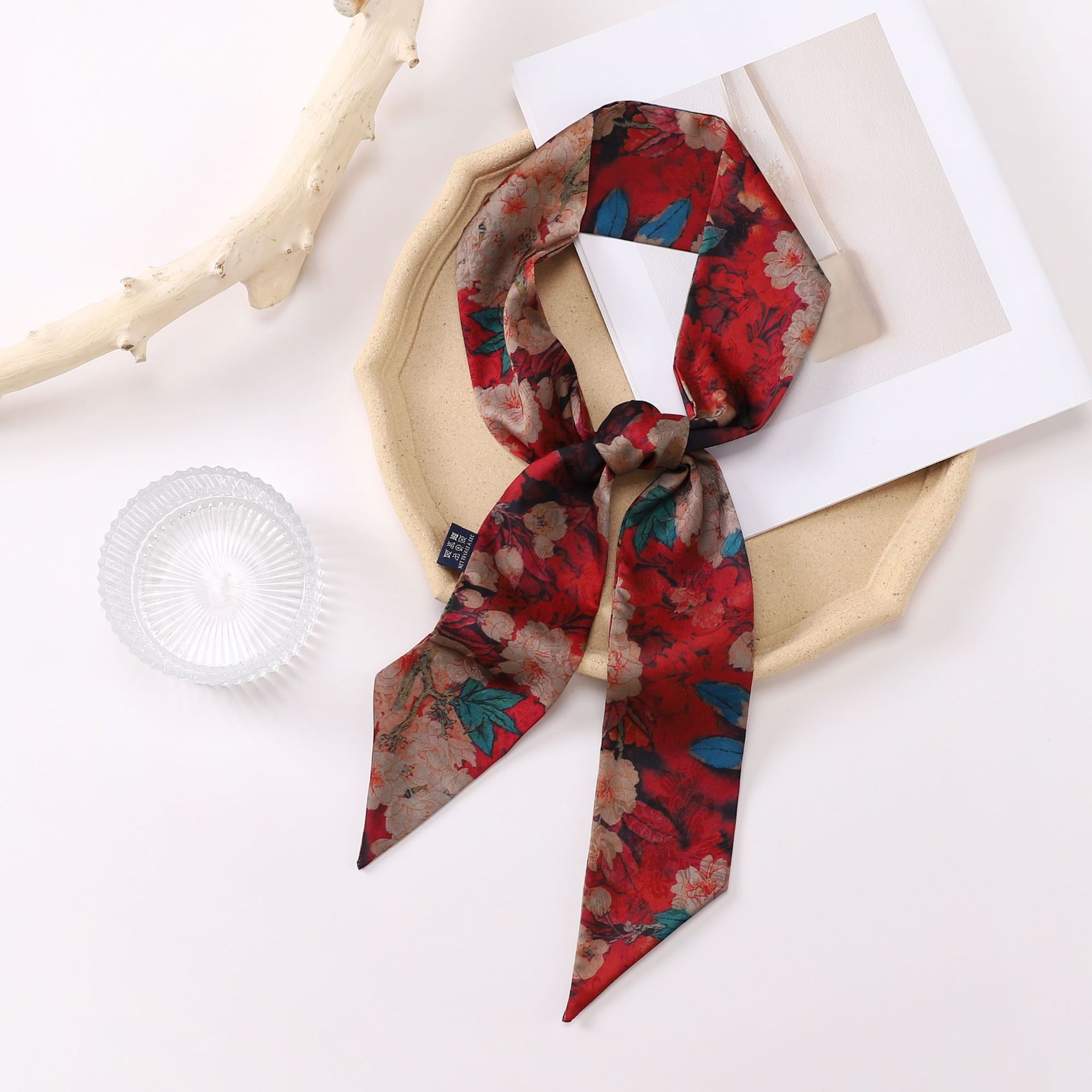 Xiangyun Yarn Flower Rose Hair Band Ribbon Artificial Silk Women's Scarf Scarf Scarf Diagonal Scarf Arm Bag Factory Wholesale