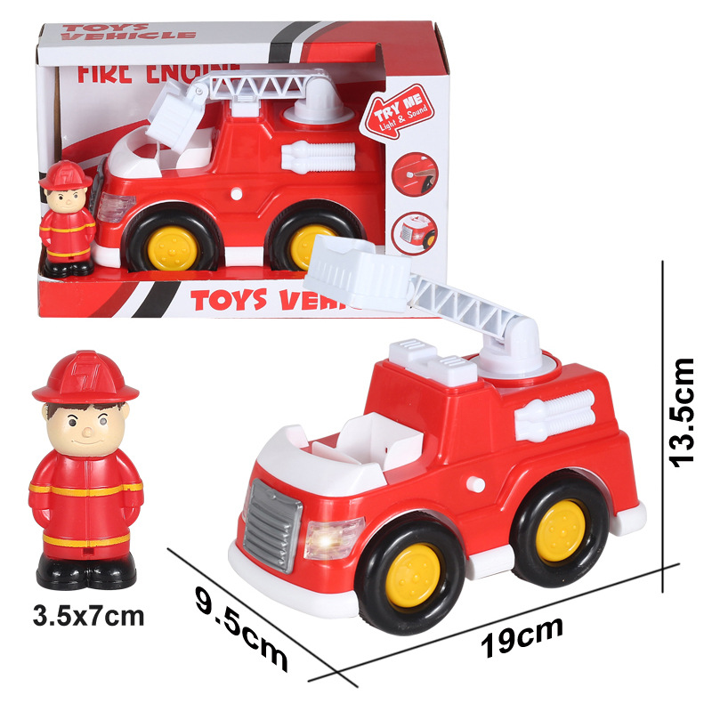 5毛净重:23/21kg装箱:72包装:展示盒滑行灯光音乐消防车(红色 有公仔)