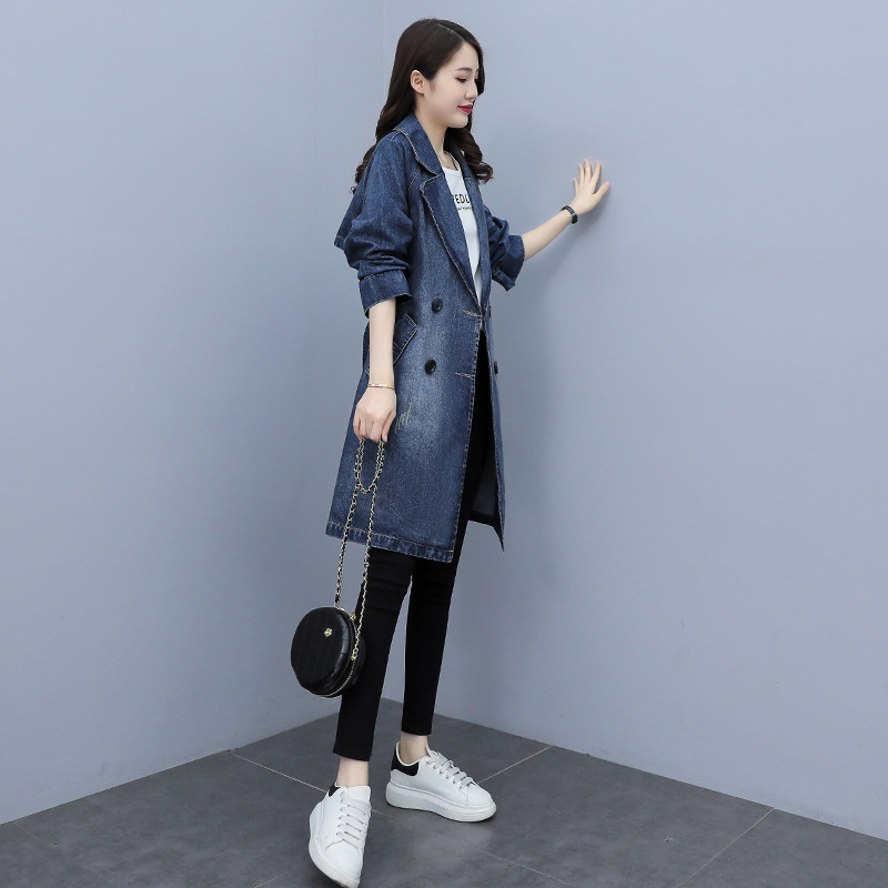 女装牛仔牛仔风衣图片