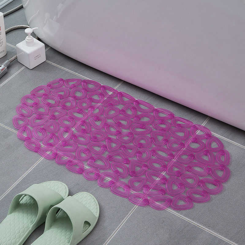 PVC Oval Hollow Bathroom Mat Bathroom Shower Room Bathtub Mat Elderly Children Bath Non-Slip Floor Mat