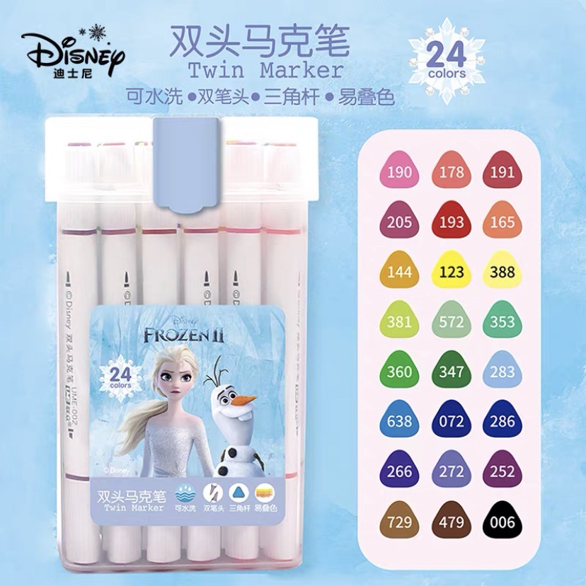 Disney Dm2162/63 Series Marvel Ice and Snow 12/24/36/48/60 Color Water-Based Marker Pen