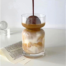 土星咖啡杯创意时光沙漏杯博主同款冰拿铁美式玻璃果汁奶茶冷饮料