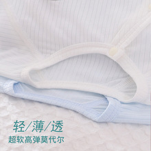 婴儿夏季薄款上衣0-2岁男女宝莫代尔长袖冰感柔软网眼透气空调服