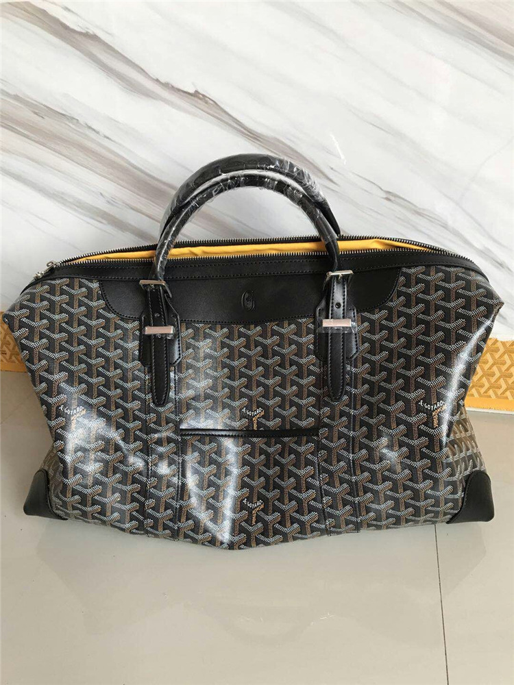 goyard戈雅笑脸旅行包短途出差旅行袋狗牙pvc配牛皮肩带斜跨手提