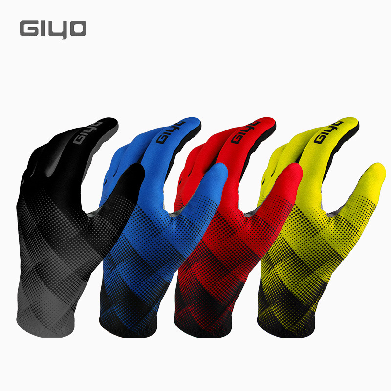 Giyo Fleece-Lined Cycling Full Finger Gloves Bicycle Mountain Highway Bicycle Long Finger Men and Women Spring, Autumn and Winter Touch Screen