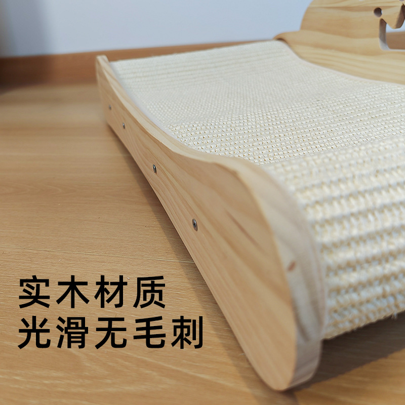 Cat Scratch Board Sisal Solid Wood Factory Direct Sales Wear-Resistant Non-Dandruff Cat Nest Integrated Pet Scratching Board Scratch-Resistant Cat Scratching Basin